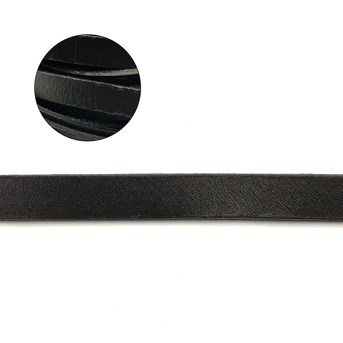 Cuero Plano Negro 8mm