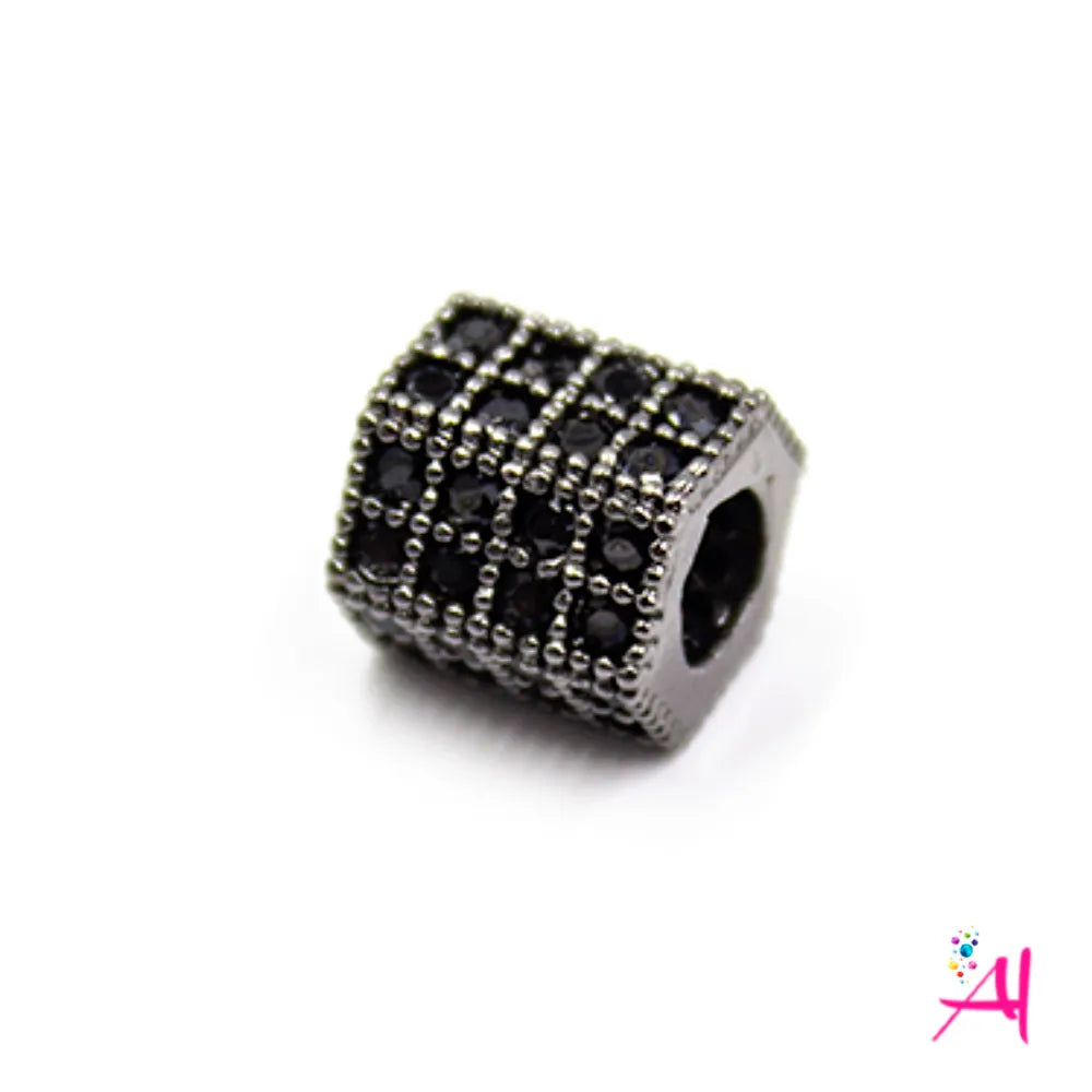 Dije Micro Pave/Rodio Hexagonal Negro Circón Negro