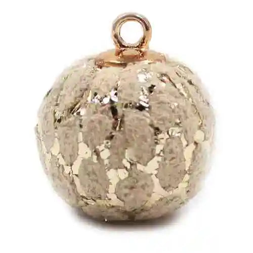 Pompón pendiente liso – Beige dorado