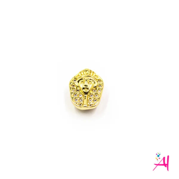 Dije Rodio – Micro Pave Faraón Dorado Circón Blanco