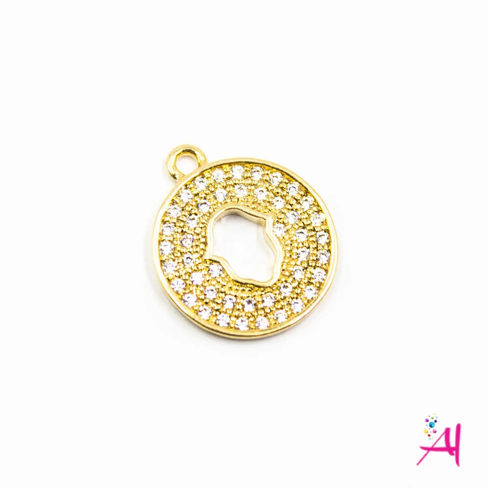 Dije Colgante Rodio – Micro Pave Circón Blanco