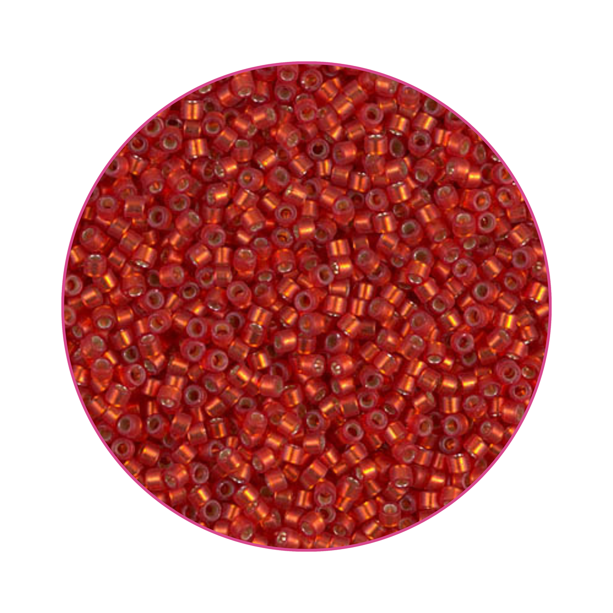 DB-0683 Miyuki Delica 11/0 Mate plateado forrado rojo naranja