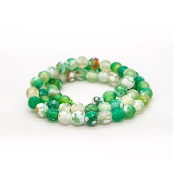 Piedra Semipreciosa – Agata Facetada Verde Pintas