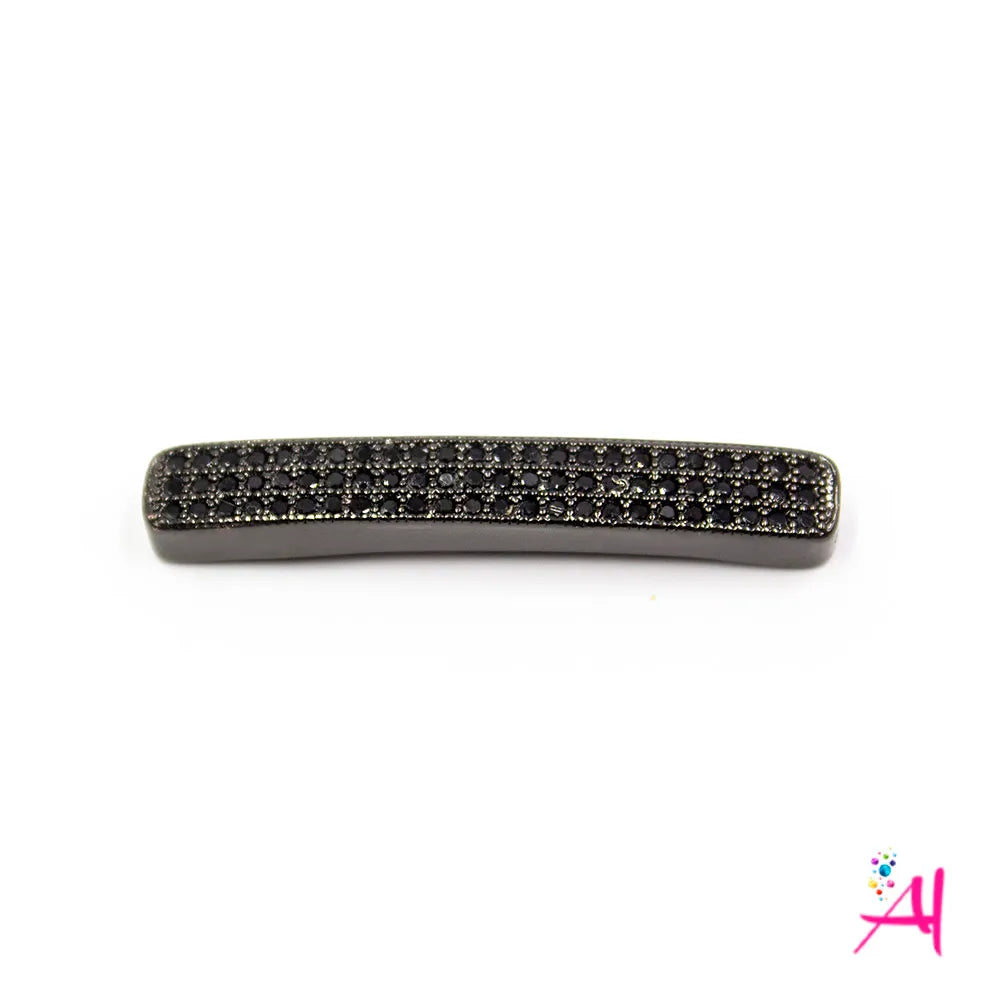 Dije Rodio – Micro Pave Barra Negra Circón Negro