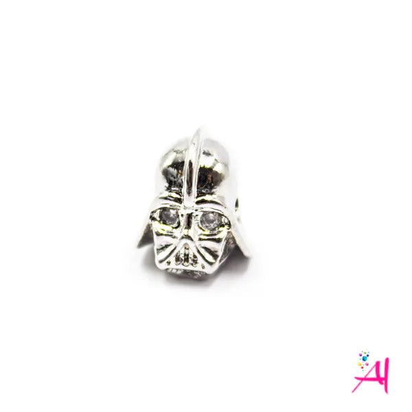 Dije Rodio – Micro Pave Darth Vader Plateado Circón Blanco